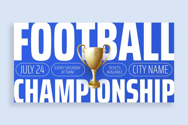 Diseño de plantilla de estandarte del campeonato de fútbol