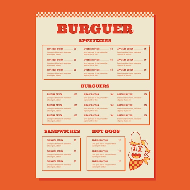 Diseño de plantilla de estilo retro americano