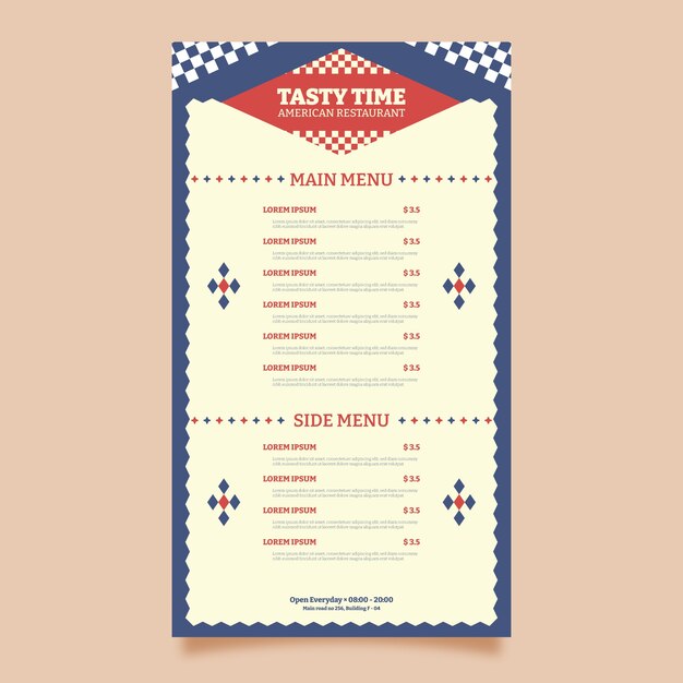 Diseño de plantilla de estilo retro americano