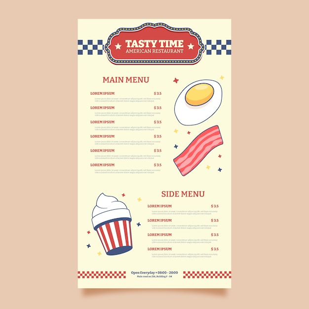 Diseño de plantilla de estilo retro americano