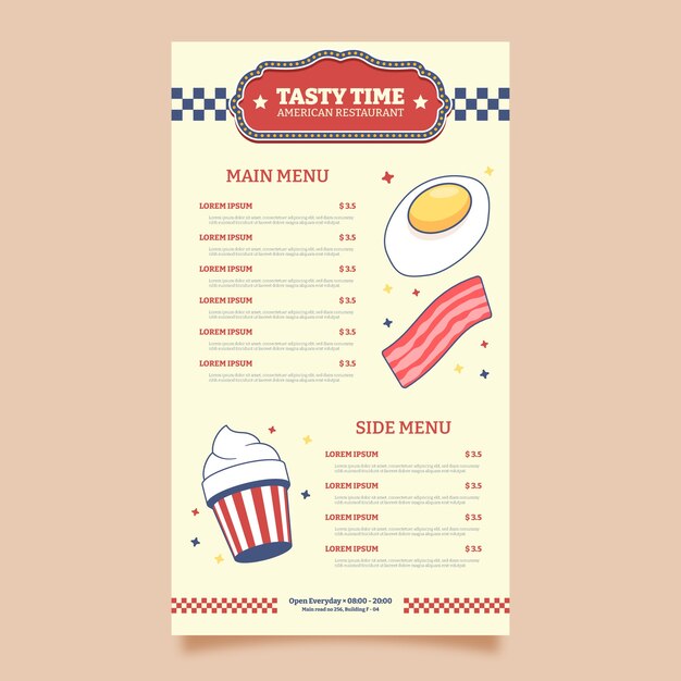 Diseño de plantilla de estilo retro americano
