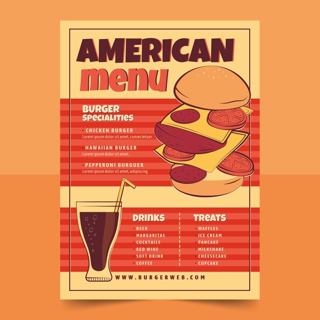 Diseño de plantilla de estilo retro americano