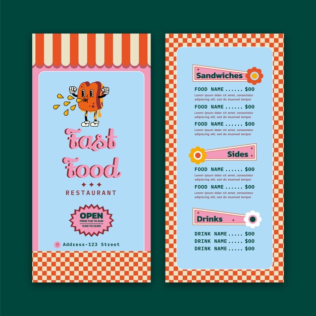 Diseño de plantilla de estilo retro americano