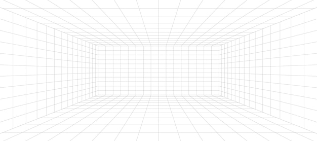 Vector gratuito diseño de plantilla de estructura metálica de estructura de sala de rejilla 3d abstracta