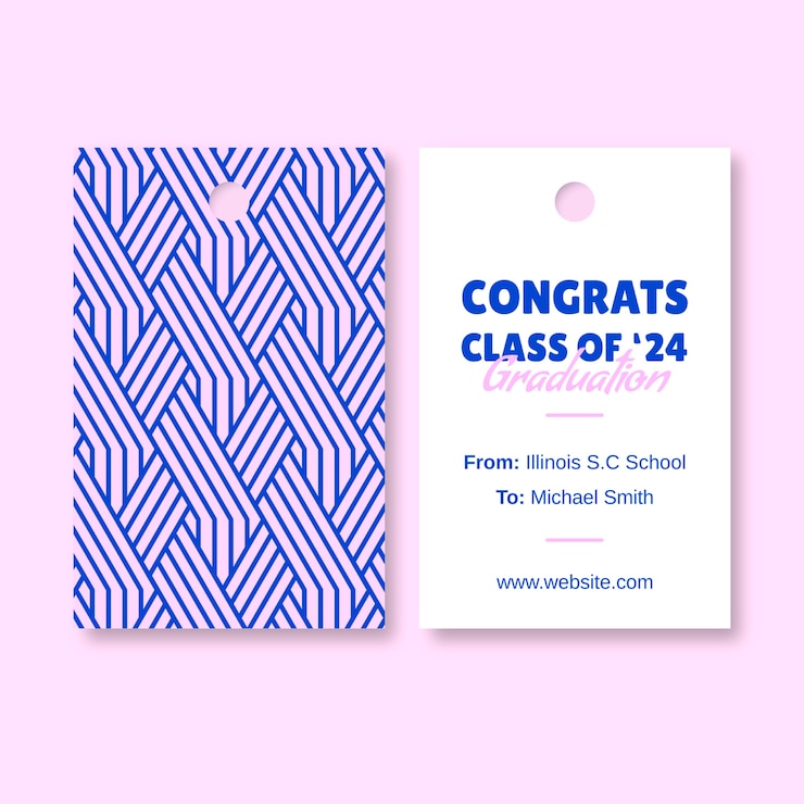 Vector gratuito diseño de plantilla de la etiqueta de regalo de graduación