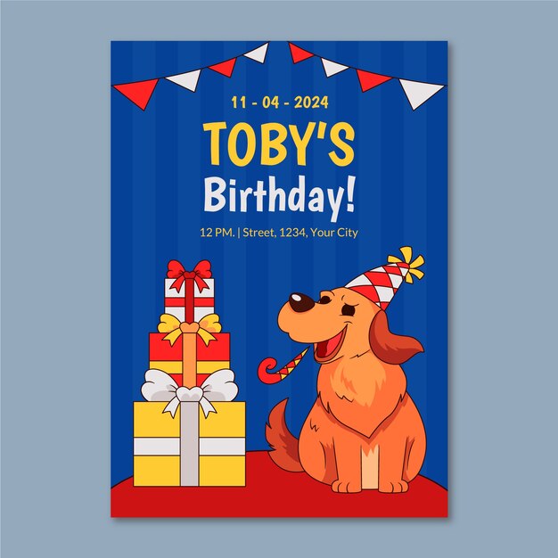 Diseño de plantilla de fiesta de perros
