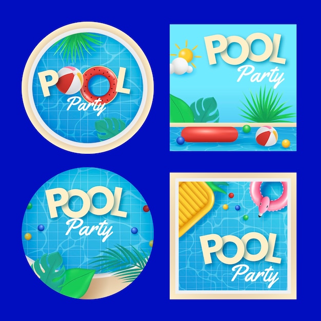 Vector gratuito diseño de plantilla de fiesta en la piscina