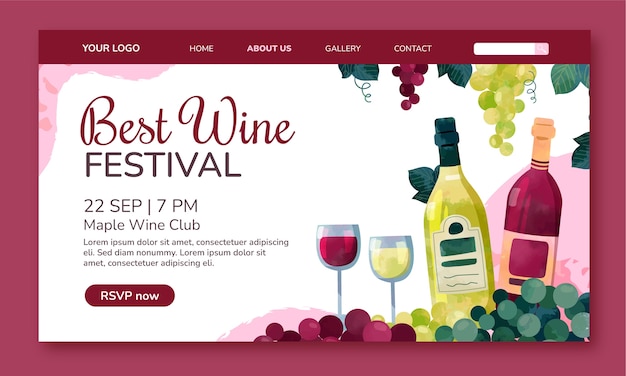 Diseño de plantilla de fiesta del vino