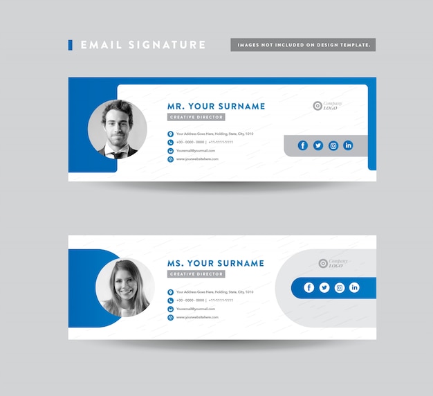 Diseño de plantilla de firma de correo electrónico | pie de página de correo electrónico | portada de redes sociales personales