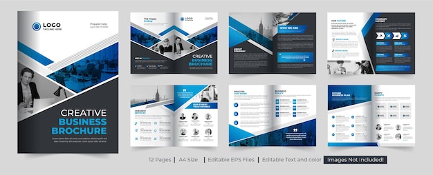 Diseño de plantilla de folleto comercial mínimo de varias páginas y diseño de perfil comercial profesional