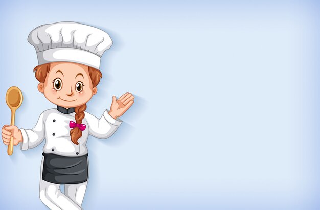Diseño de plantilla de fondo con chef feliz sonriendo