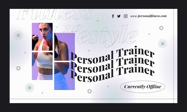 Diseño de plantilla de fondo de contracción de entrenador personal
