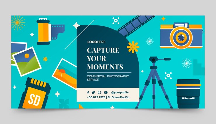 Vector gratuito diseño de plantilla de fotografía degradada