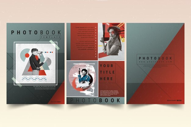 Diseño de plantilla de fotolibro degradado