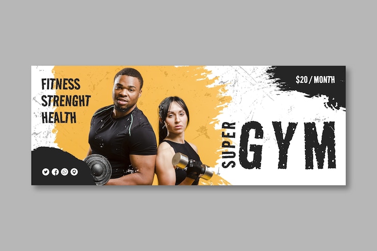 Vector gratuito diseño de plantilla de gimnasio dibujado a mano