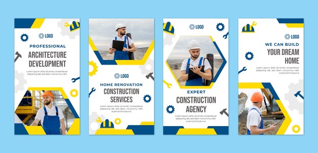 Diseño de plantilla de historias de instagram de arquitecto
