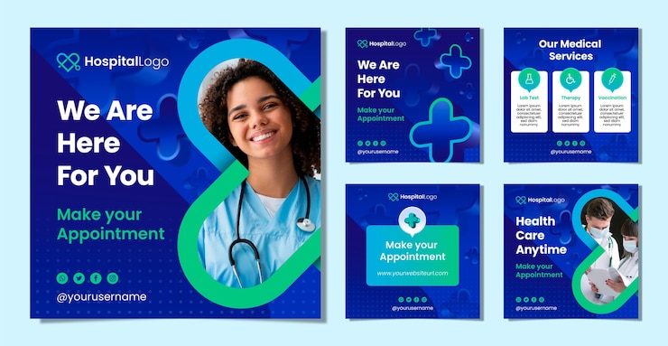 Vector gratuito diseño de plantilla de hospital degradado