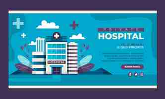 Vector gratuito diseño de plantilla de hospital dibujado a mano