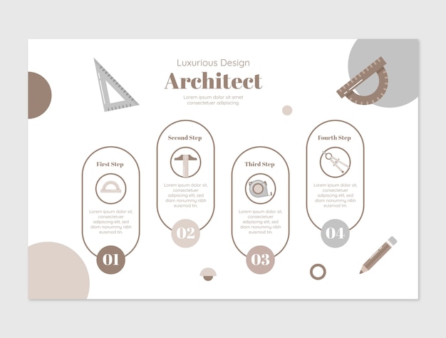 Vector gratuito diseño de plantilla infográfica de arquitecto