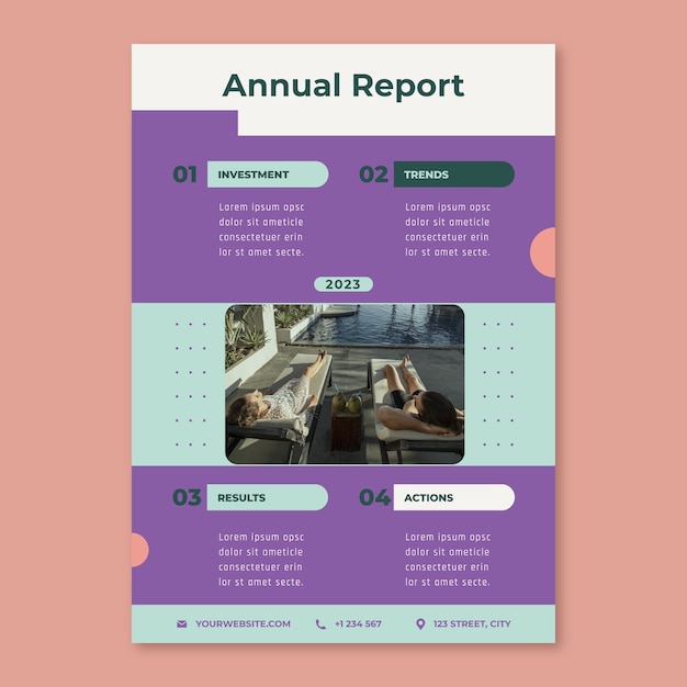Diseño de plantilla de informe anual de hotel