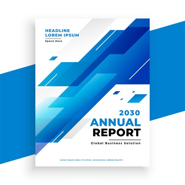 Diseño de plantilla de informe anual de volante de negocios azul moderno