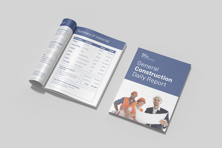 Vector gratuito diseño de la plantilla del informe diario de construcción