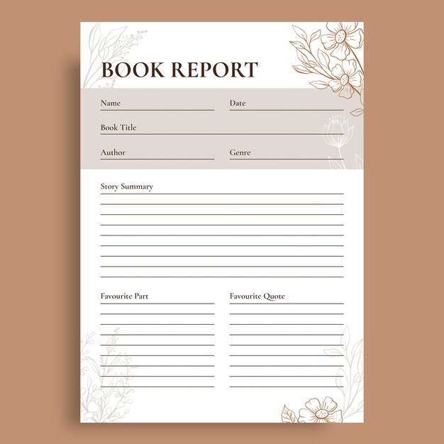 Diseño de la plantilla del informe del libro