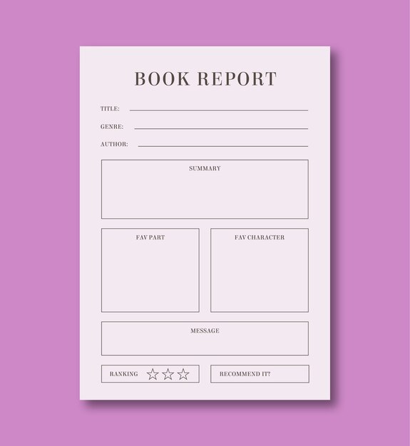 Diseño de la plantilla del informe del libro