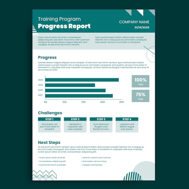 Vector gratuito diseño de la plantilla del informe de progreso