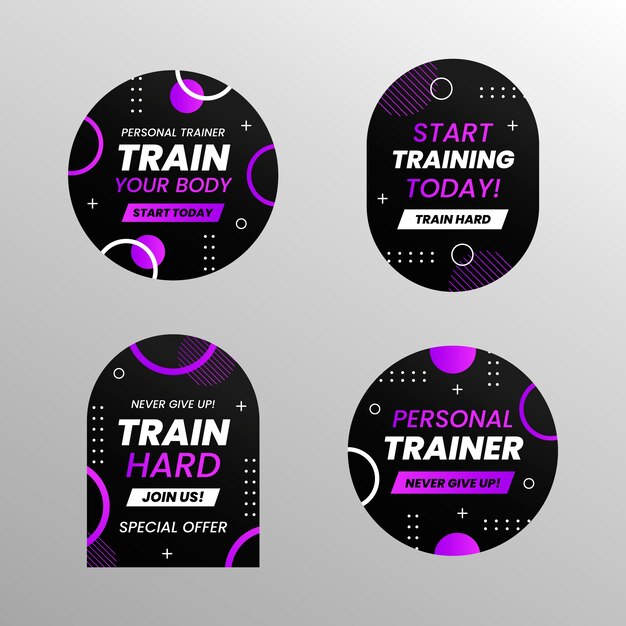 Diseño de plantilla de insignias de entrenador personal