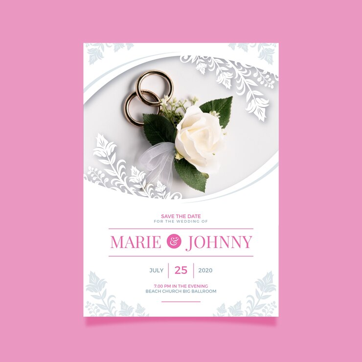 Vector gratuito diseño de plantilla de invitación de boda