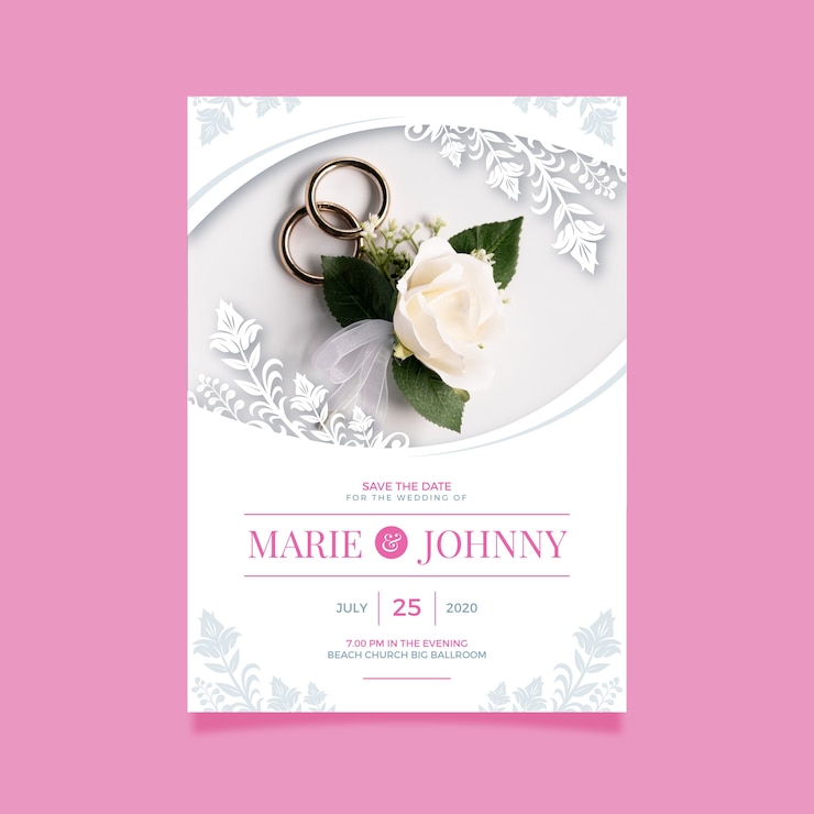 Vector gratuito diseño de plantilla de invitación de boda