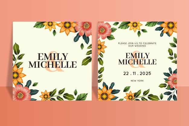 Diseño de plantilla de invitación de boda