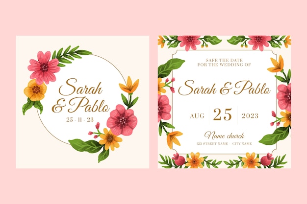 Diseño de plantilla de invitación de boda