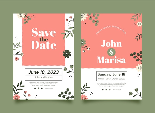 Diseño de plantilla de invitación de boda