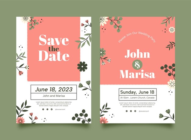 Diseño de plantilla de invitación de boda