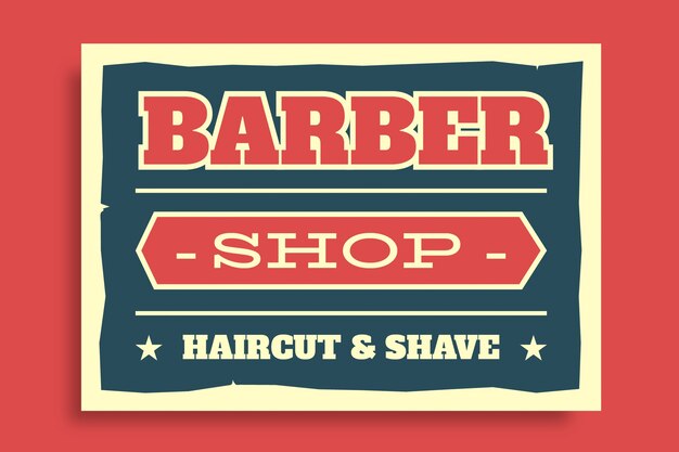 Diseño de plantilla de letrero de barbería