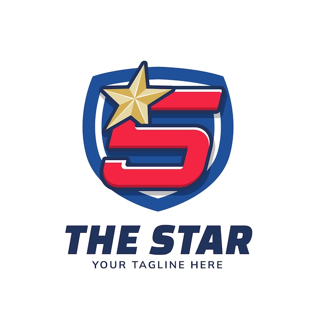 Diseño de plantilla de logotipo de 5 estrellas