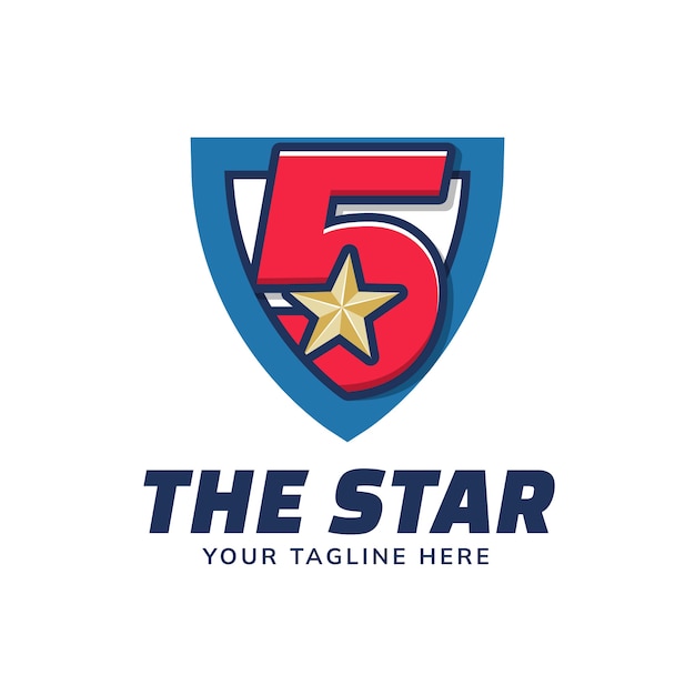 diseño de plantilla de logotipo de 5 estrellas