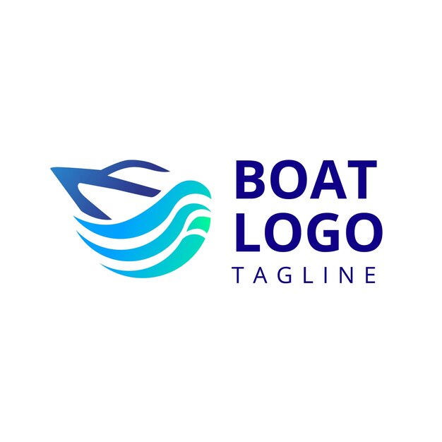 Diseño de plantilla de logotipo de barco degradado