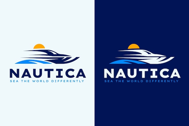 Diseño de plantilla de logotipo de barco