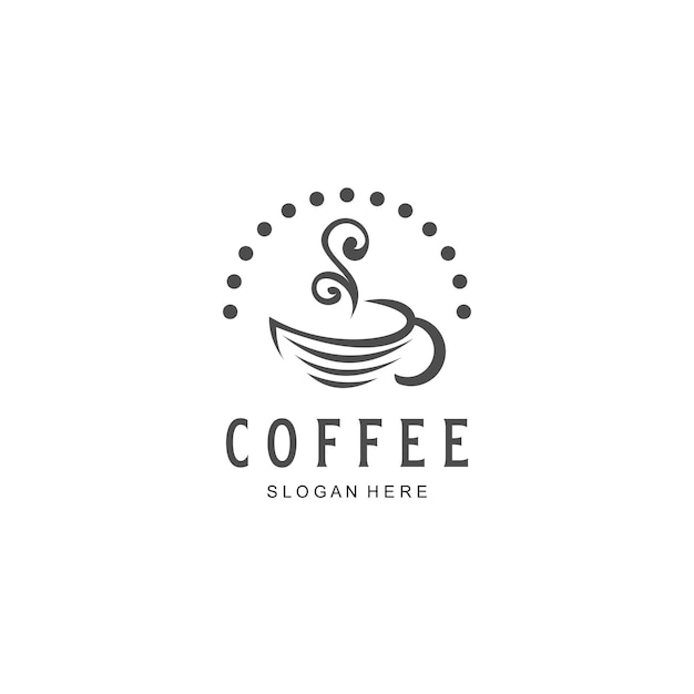 Vector gratuito diseño de plantilla de logotipo de café minimalista