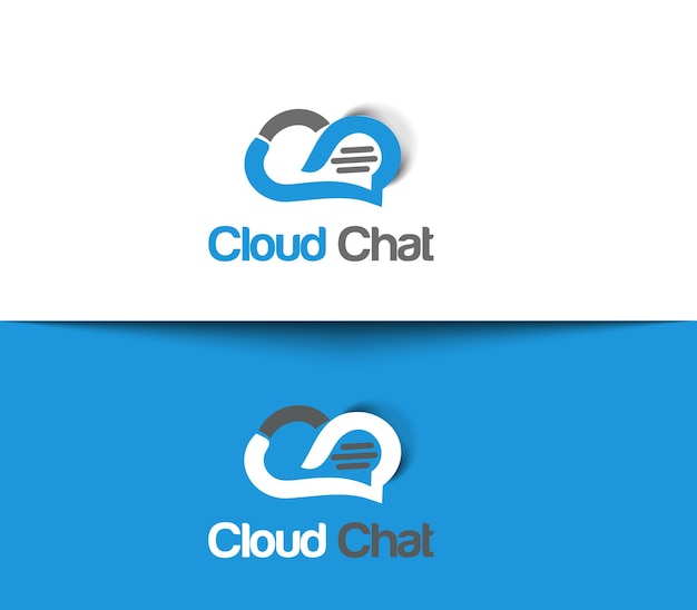 Diseño de plantilla de logotipo de chat en la nube