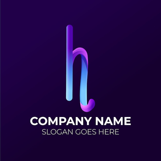 Diseño de plantilla de logotipo degradado h