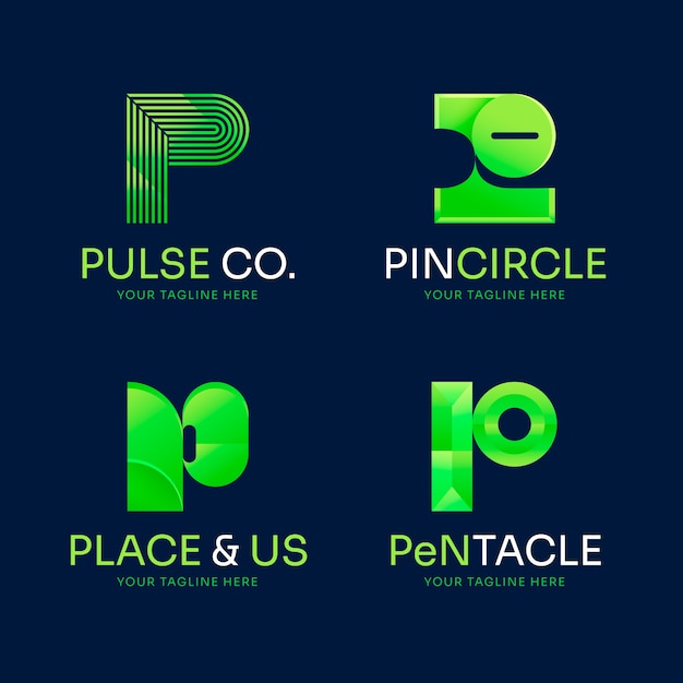 Vector gratuito diseño de plantilla de logotipo degradado p