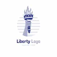 Vector gratuito diseño de plantilla del logotipo de la estatua de la libertad