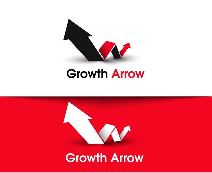 Vector gratuito diseño de plantilla de logotipo de flecha de crecimiento