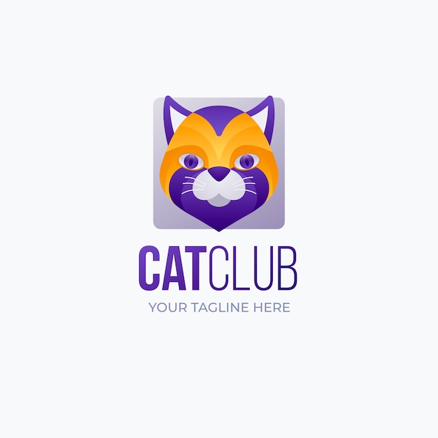 Vector gratuito diseño de plantilla de logotipo de gato