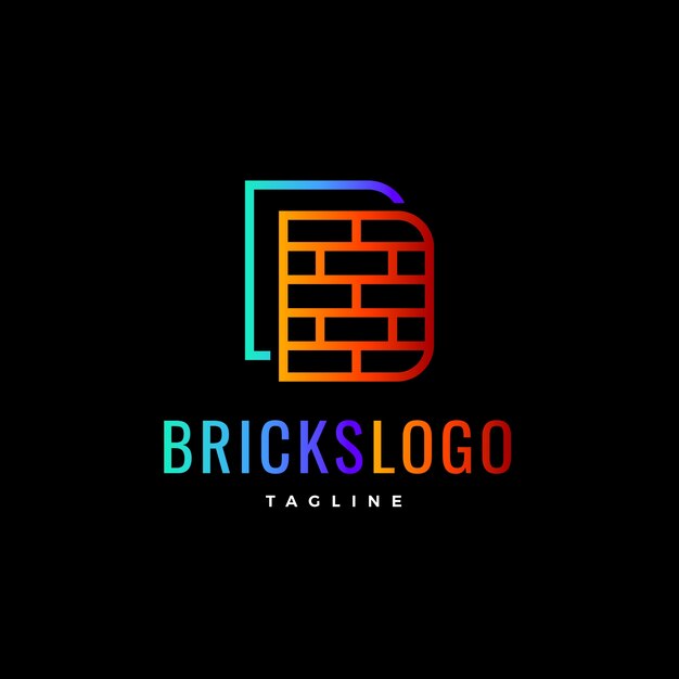 Diseño de plantilla de logotipo de ladrillo