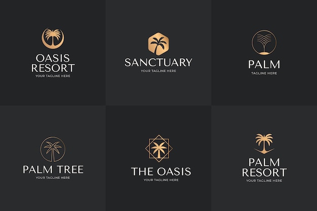 Vector gratuito diseño de plantilla de logotipo de oasis degradado